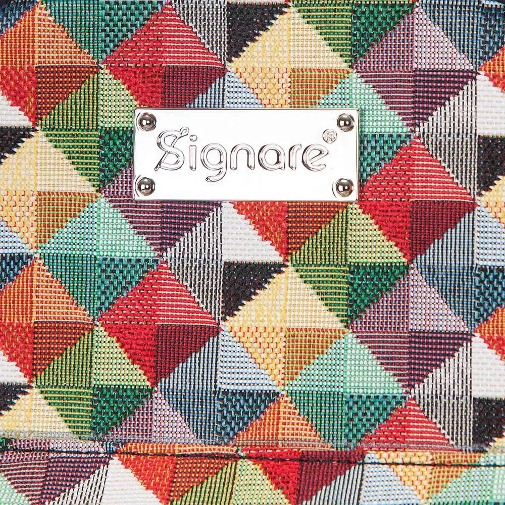 Signare Tapestry Women Backpack Rucksack Casual Daypack Multi-colored Triangle (DAPK-MTRI)