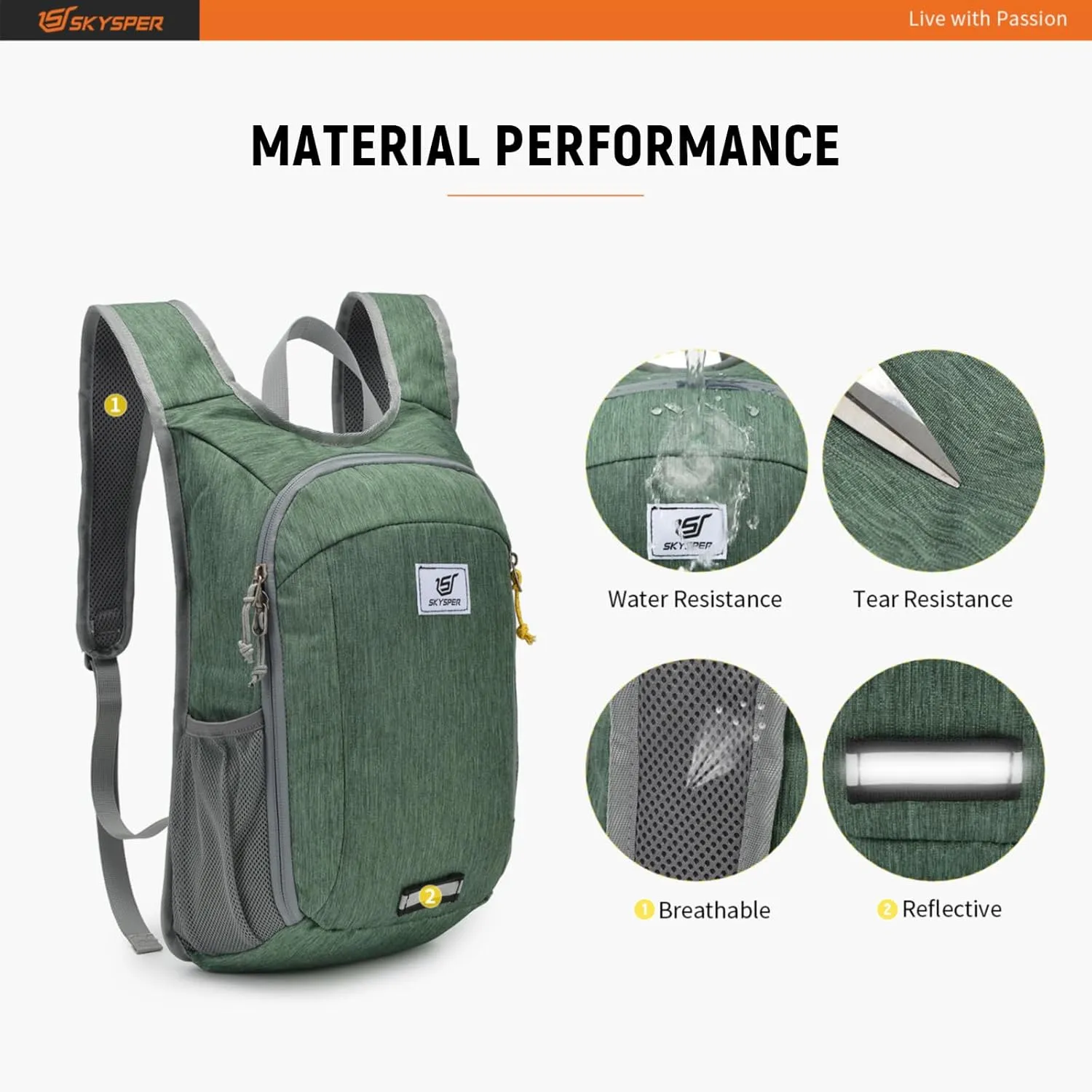 SKYSPER Small Daypack 10L Hiking Backpack Packable Lightweight Travel Day Pack for Women Men
