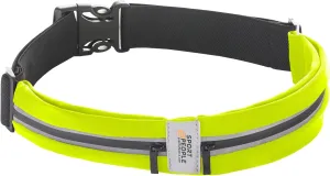Slim Running Belt for Women and Men, Waterproof Phone Holder for Running, Reflective 2-Pocket Waist Pack for Storing Runner’s Essentials Safely, Runner’s Fanny Pack, Money Belt Fits Most Phones