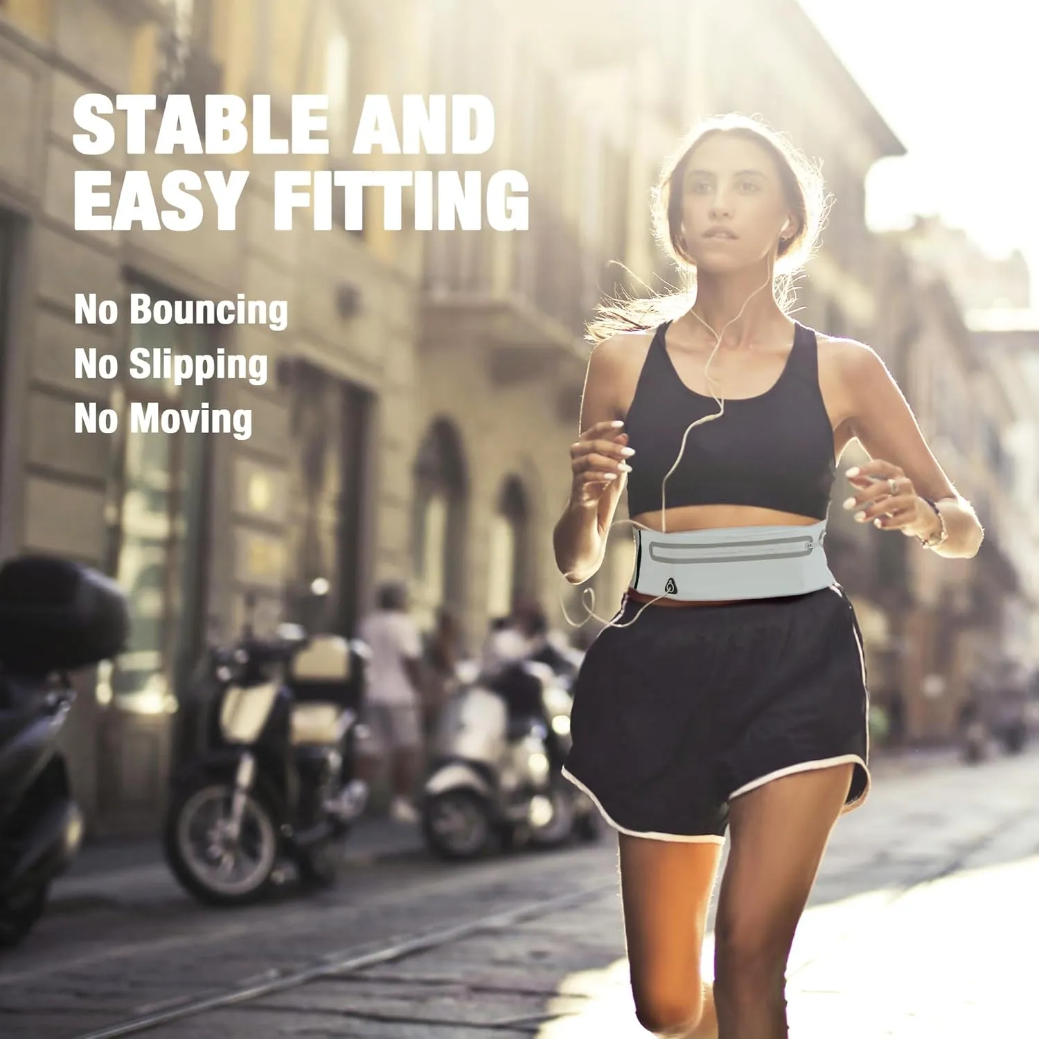 Slim Running Belt for Women for Phone,No Bounce Waterproof Reflective Adjustable Workout Fanny Pack,Phone Holder for Running Workout,Waist Pack Fits Most Cell Phones, Green