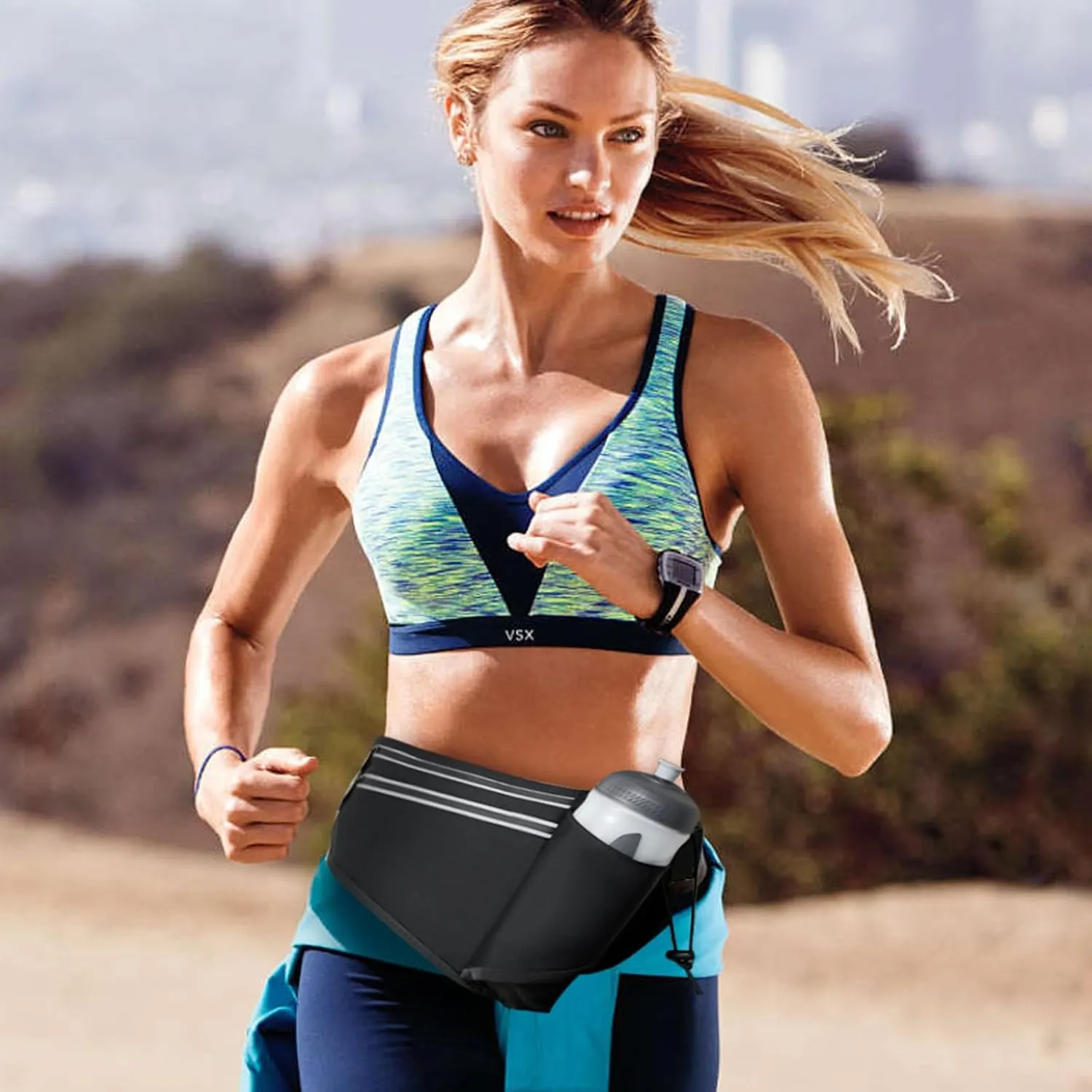 Slim Running Belt for Women Men,Runners Fanny Pack Phone Holder,Money Belt,Running Gear Accessories,with 3 Pockets (Light Black)