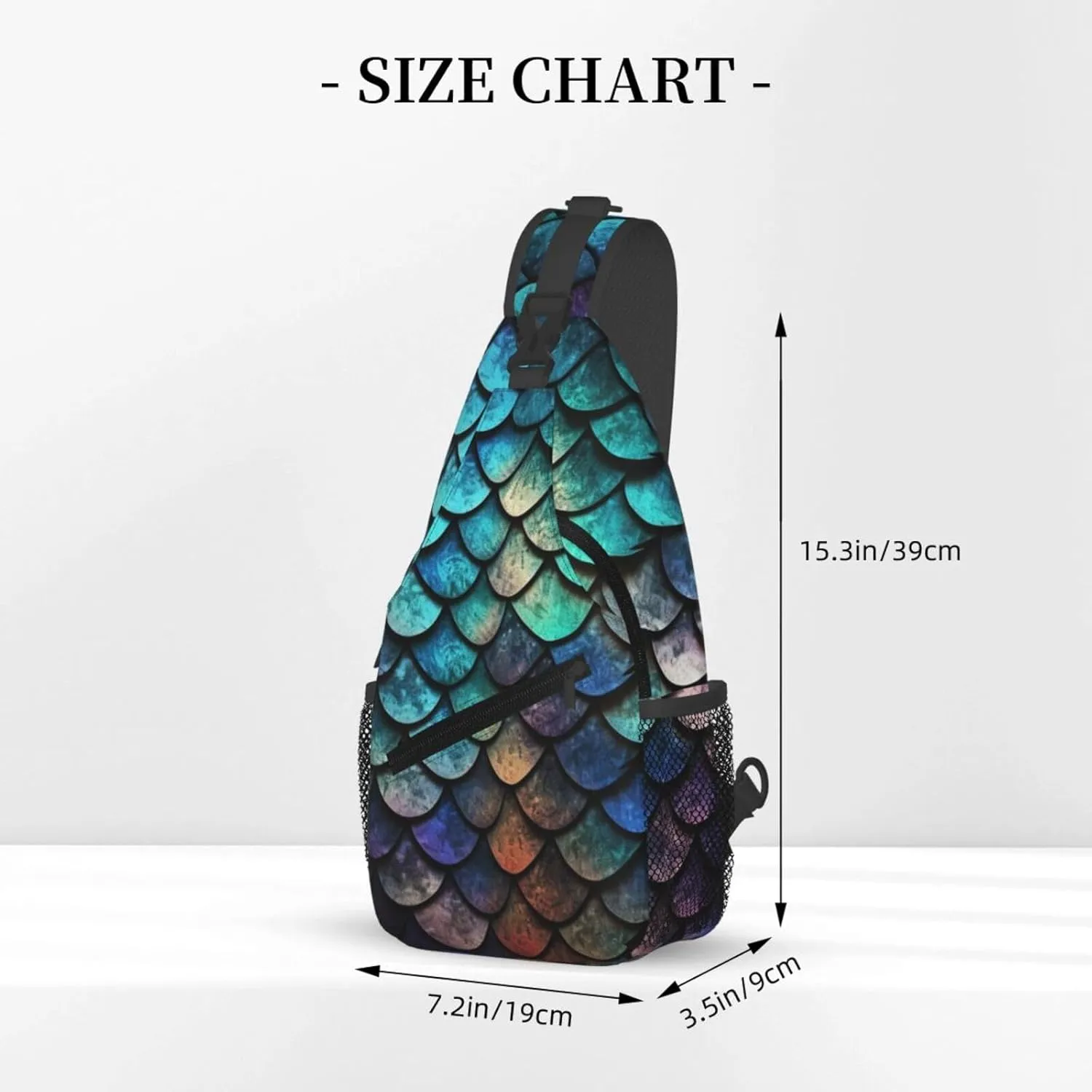 Sling Backpack Bag For Men 3d Magical Dragon Scales Pattern Cross Chest Bag Crossbody Shoulder Bag Travel Hiking Daypack