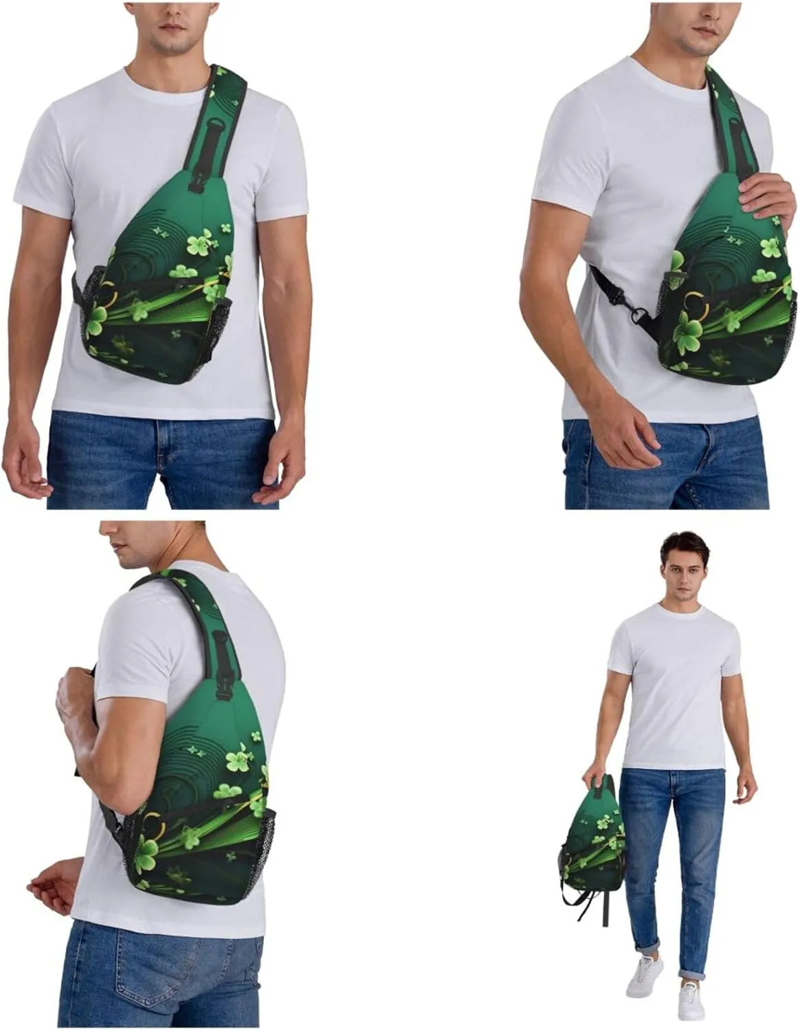 Sling Backpack Bag For Men Happy St Patrick'S Day Cross Chest Bag Crossbody Shoulder Bag Travel Hiking Daypack
