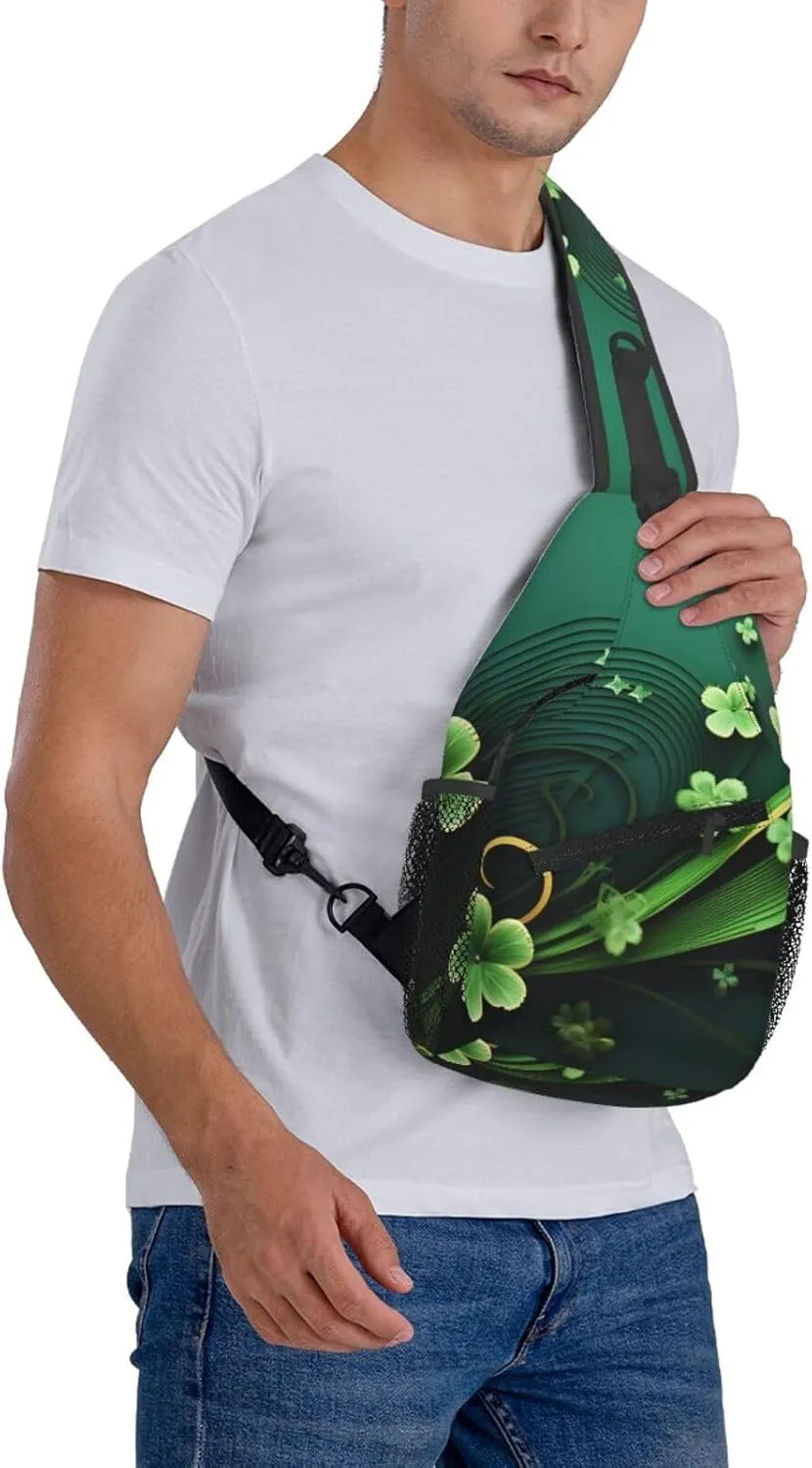 Sling Backpack Bag For Men Happy St Patrick'S Day Cross Chest Bag Crossbody Shoulder Bag Travel Hiking Daypack