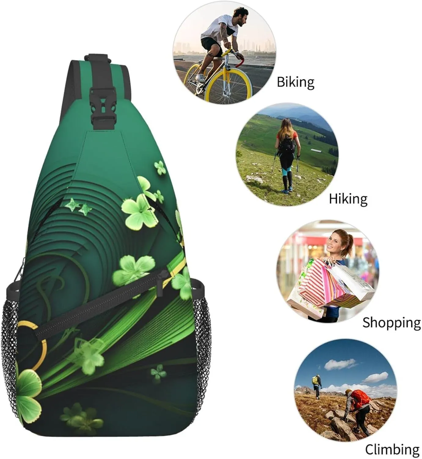 Sling Backpack Bag For Men Happy St Patrick'S Day Cross Chest Bag Crossbody Shoulder Bag Travel Hiking Daypack