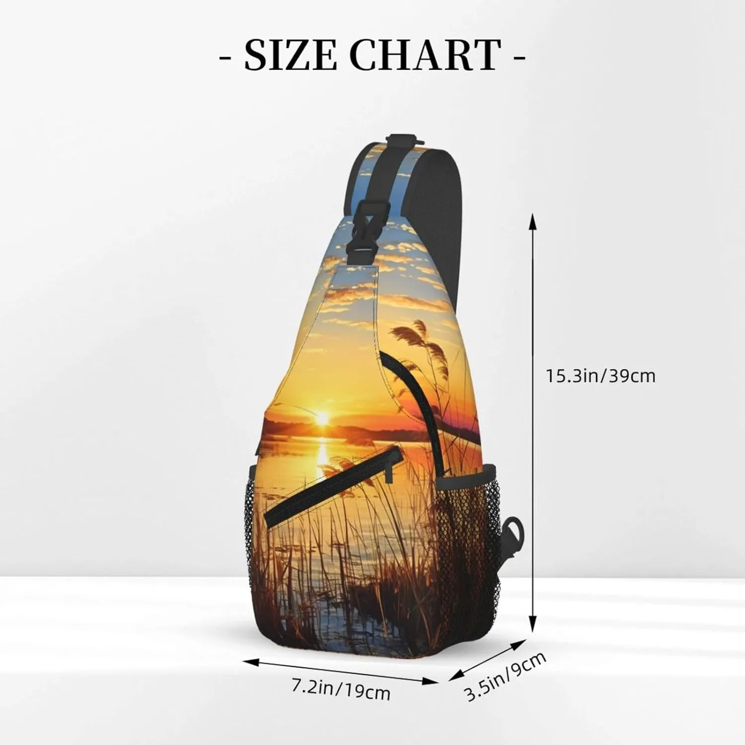 Sling Backpack Bag For Men Reeds By The River Cross Chest Bag Crossbody Shoulder Bag Travel Hiking Daypack
