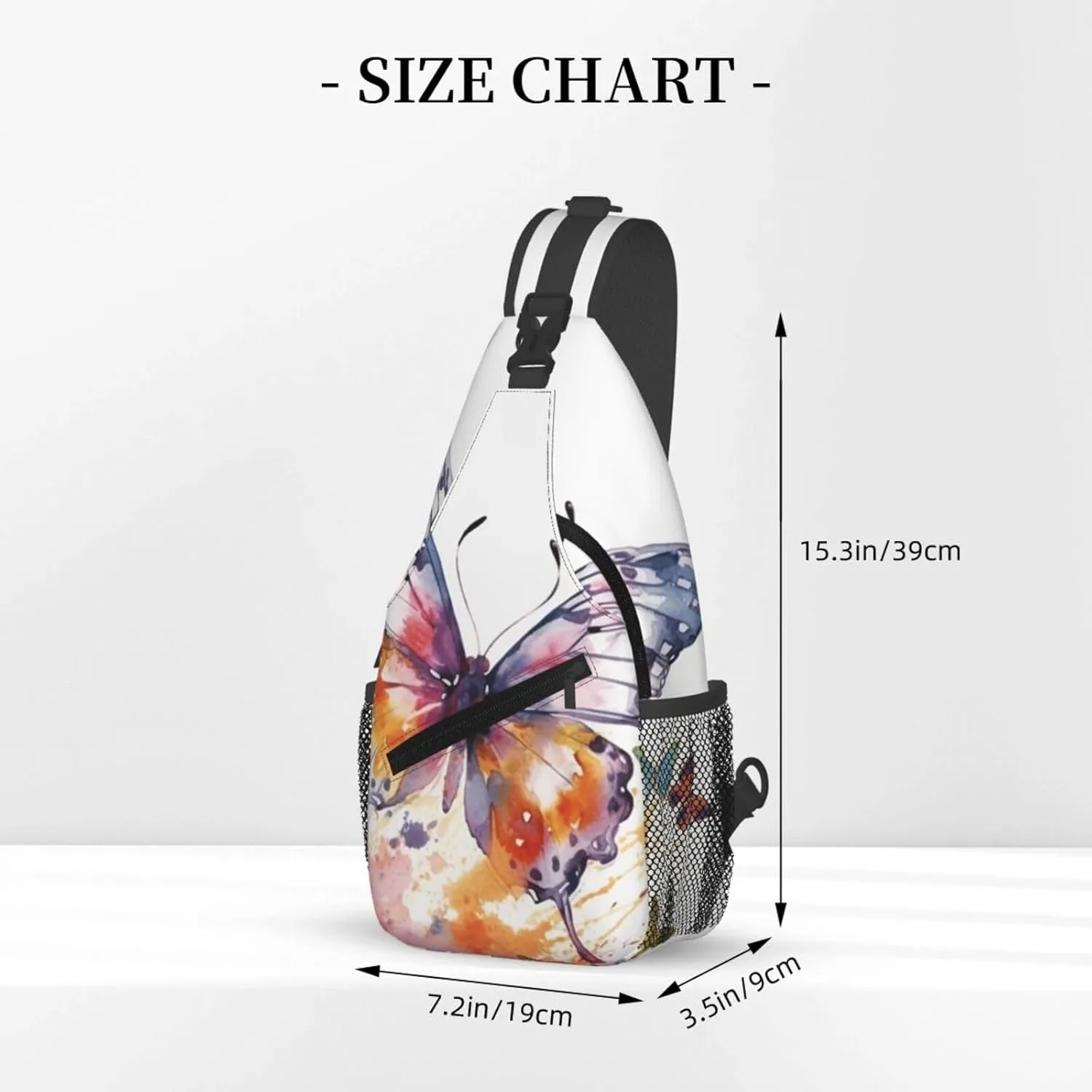 Sling Backpack Bag for Men Watercolor butterfly Cross Chest Bag Crossbody Shoulder Bag Travel Hiking Daypack
