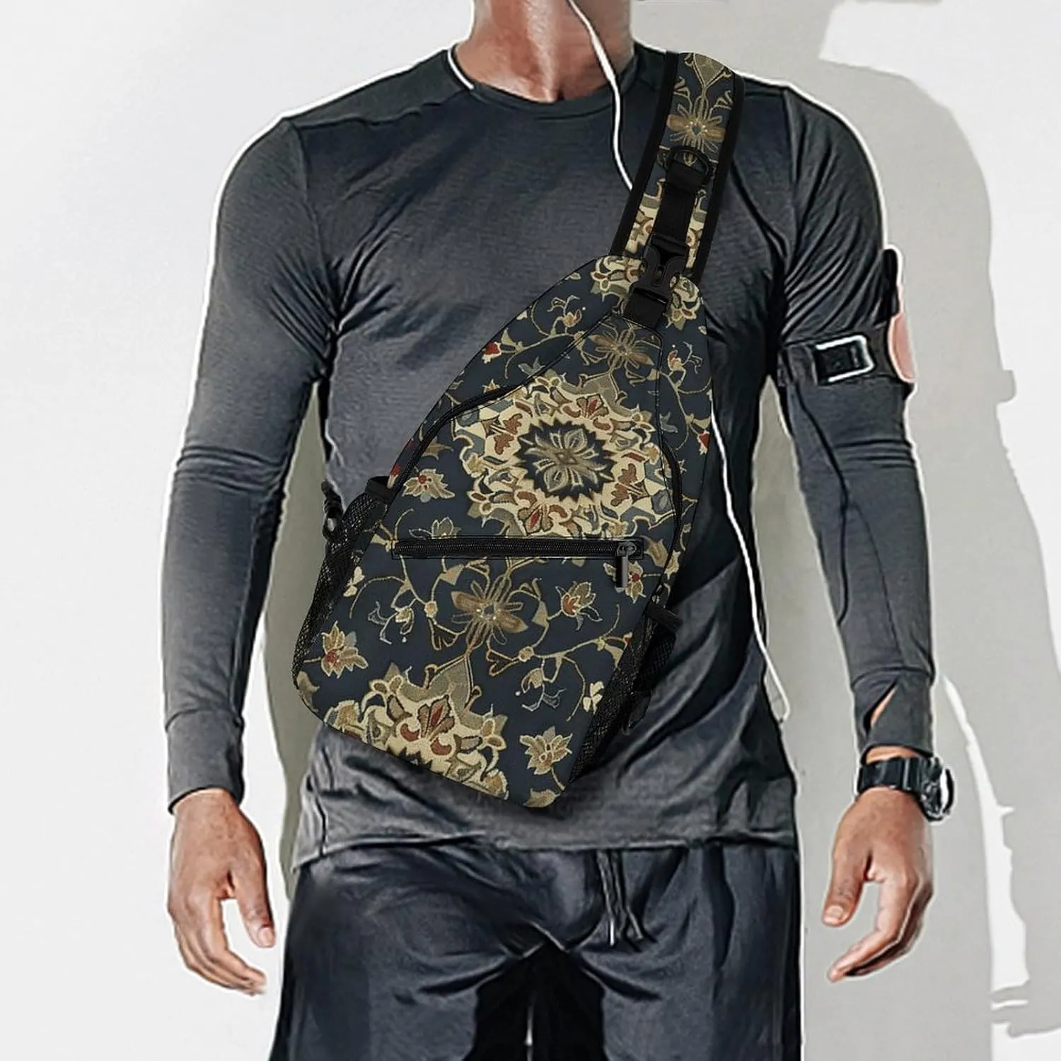 Sling Backpack Crossbody for Man Woman An Elegant Pattern Cross Body Adjustable Chest Bag