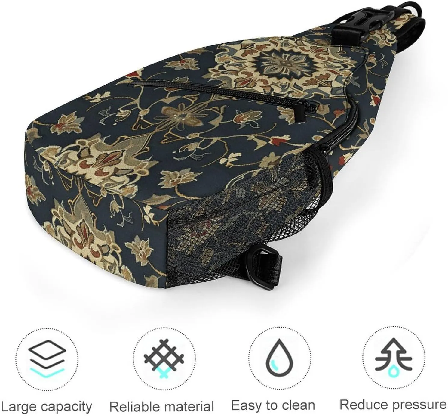 Sling Backpack Crossbody for Man Woman An Elegant Pattern Cross Body Adjustable Chest Bag