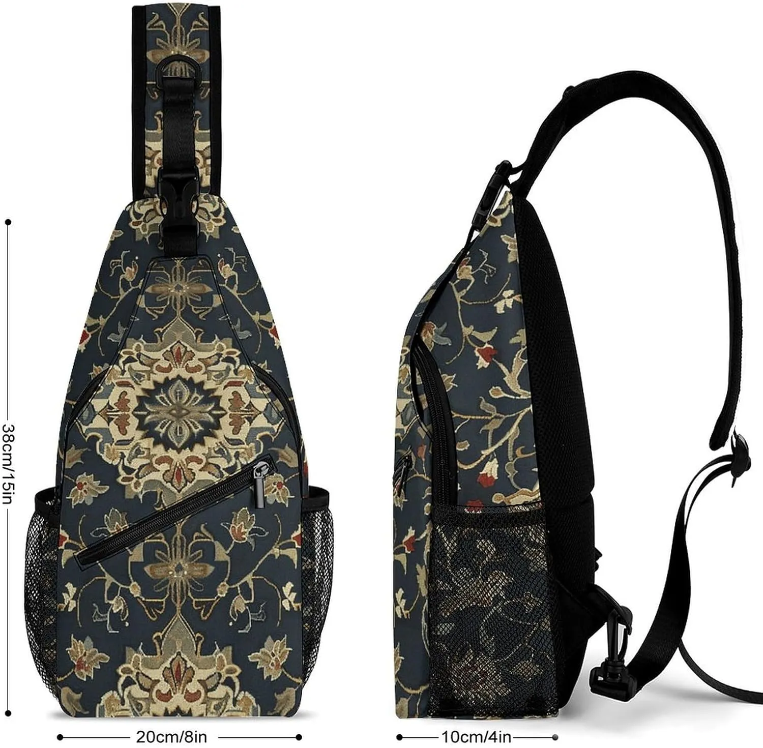Sling Backpack Crossbody for Man Woman An Elegant Pattern Cross Body Adjustable Chest Bag