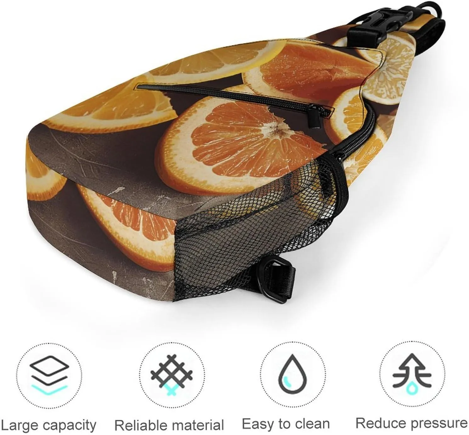 Sling Backpack Crossbody for Man Woman Citrus Fruit Slices Cross Body Adjustable Chest Bag