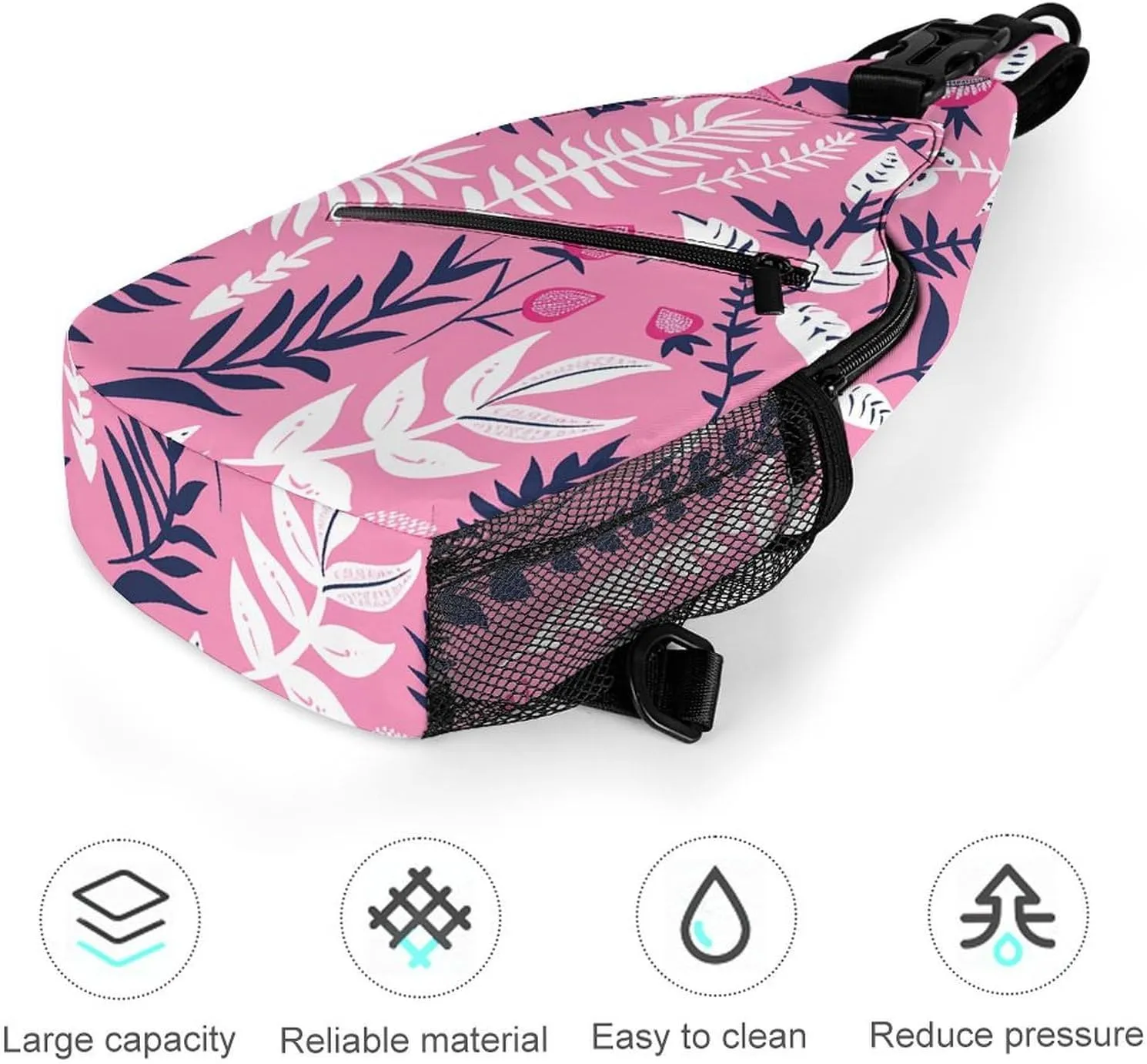 Sling Backpack Crossbody for Man Woman Flowers And Pomegranates Cross Body Adjustable Chest Bag