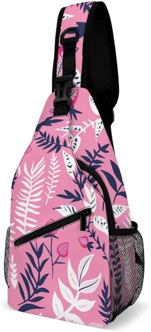 Sling Backpack Crossbody for Man Woman Flowers And Pomegranates Cross Body Adjustable Chest Bag