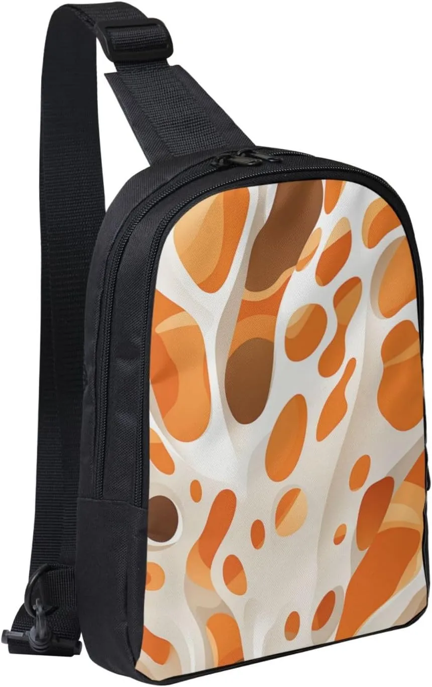 Sling Backpack Crossbody Sling Bag for Men Women Cross Chest Bag Brown and White Spots Shoulder Bag Travel Hiking Daypack