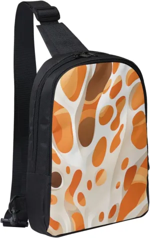 Sling Backpack Crossbody Sling Bag for Men Women Cross Chest Bag Brown and White Spots Shoulder Bag Travel Hiking Daypack