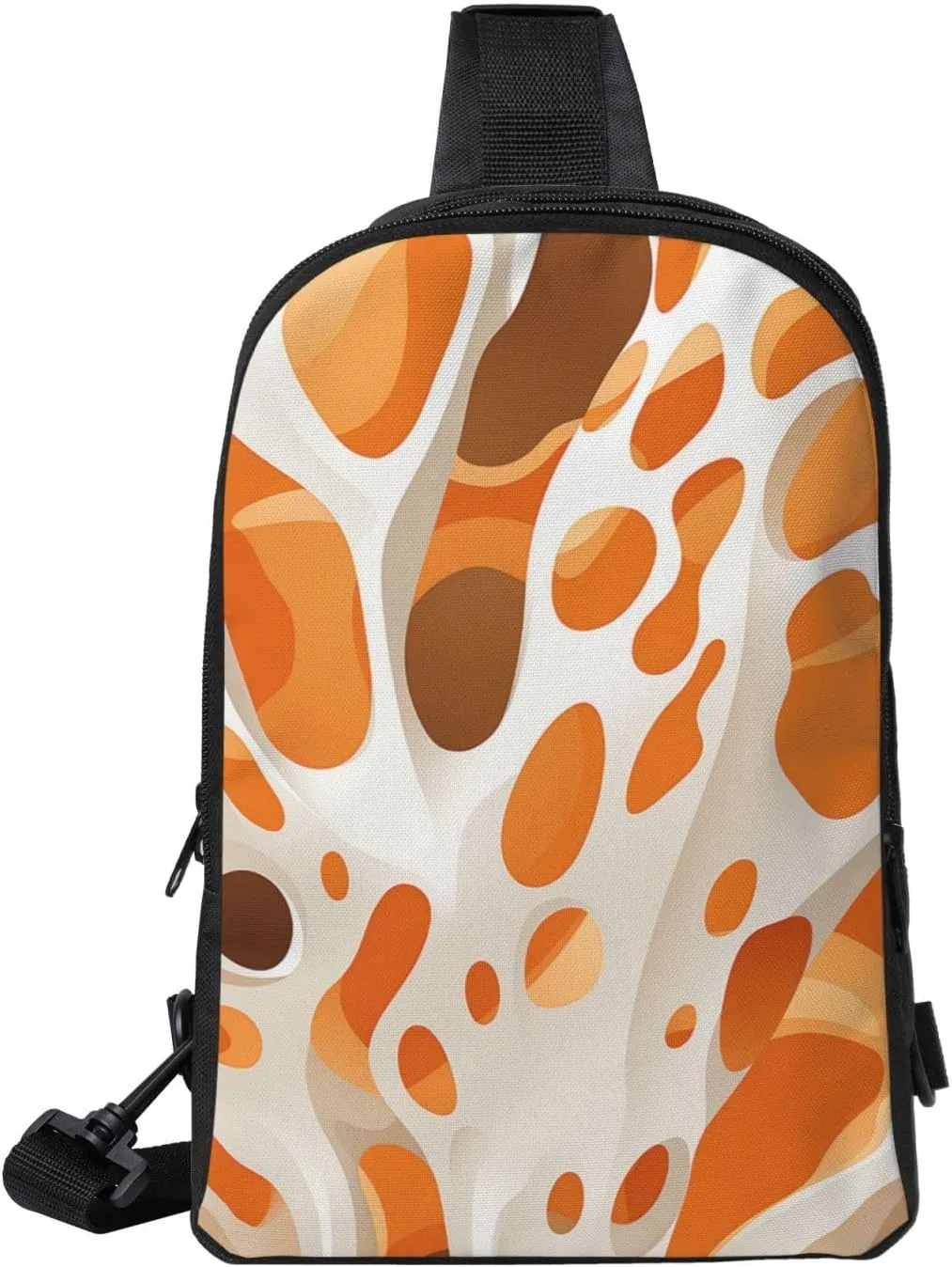 Sling Backpack Crossbody Sling Bag for Men Women Cross Chest Bag Brown and White Spots Shoulder Bag Travel Hiking Daypack