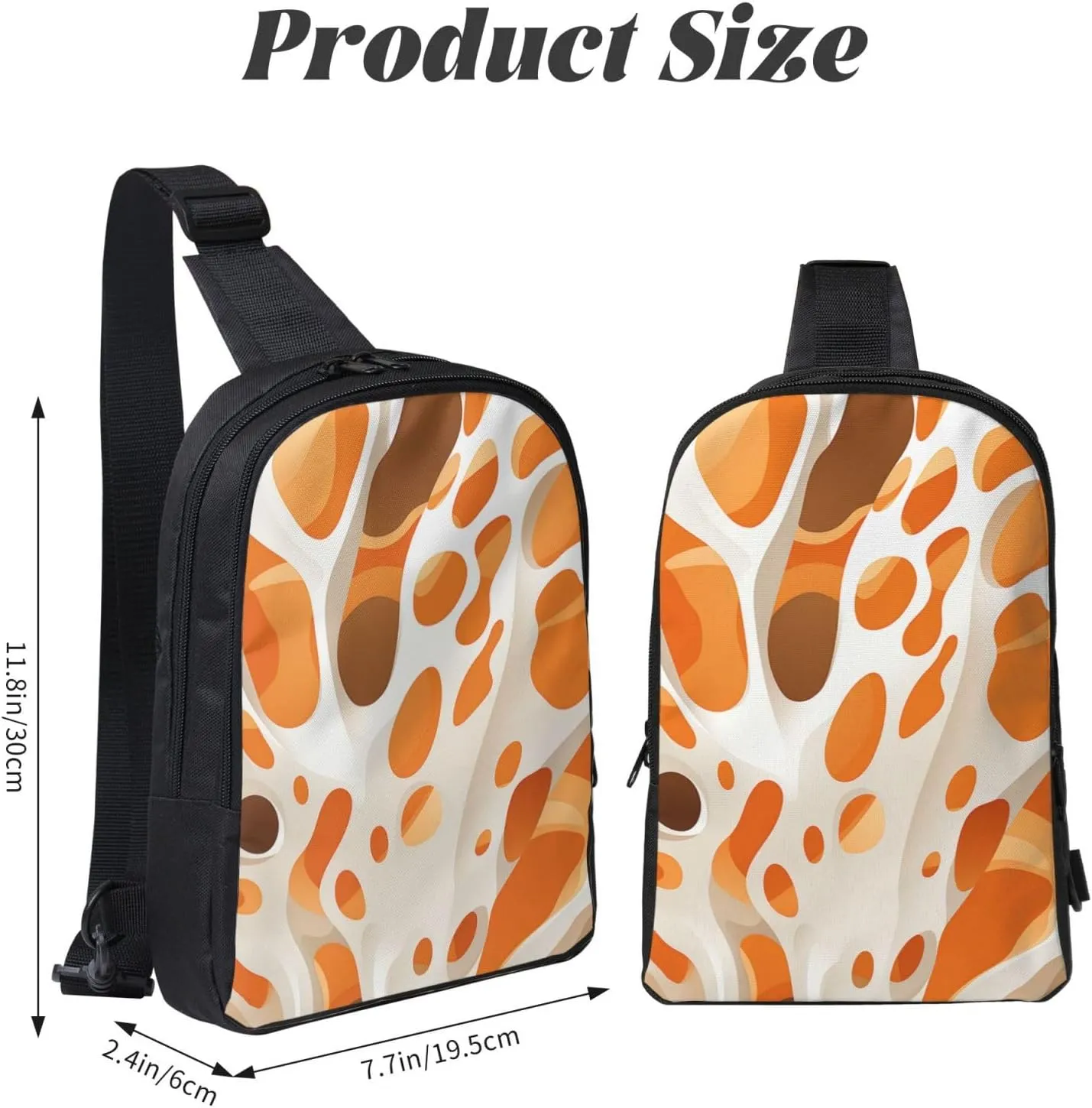 Sling Backpack Crossbody Sling Bag for Men Women Cross Chest Bag Brown and White Spots Shoulder Bag Travel Hiking Daypack