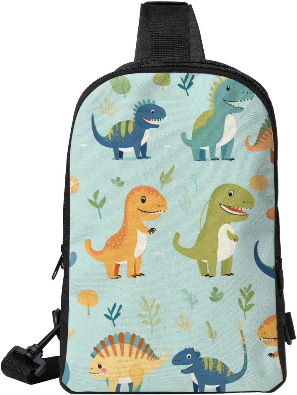 Sling Backpack Crossbody Sling Bag for Men Women Cross Chest Bag Dinosaur Print Shoulder Bag Travel Hiking Daypack