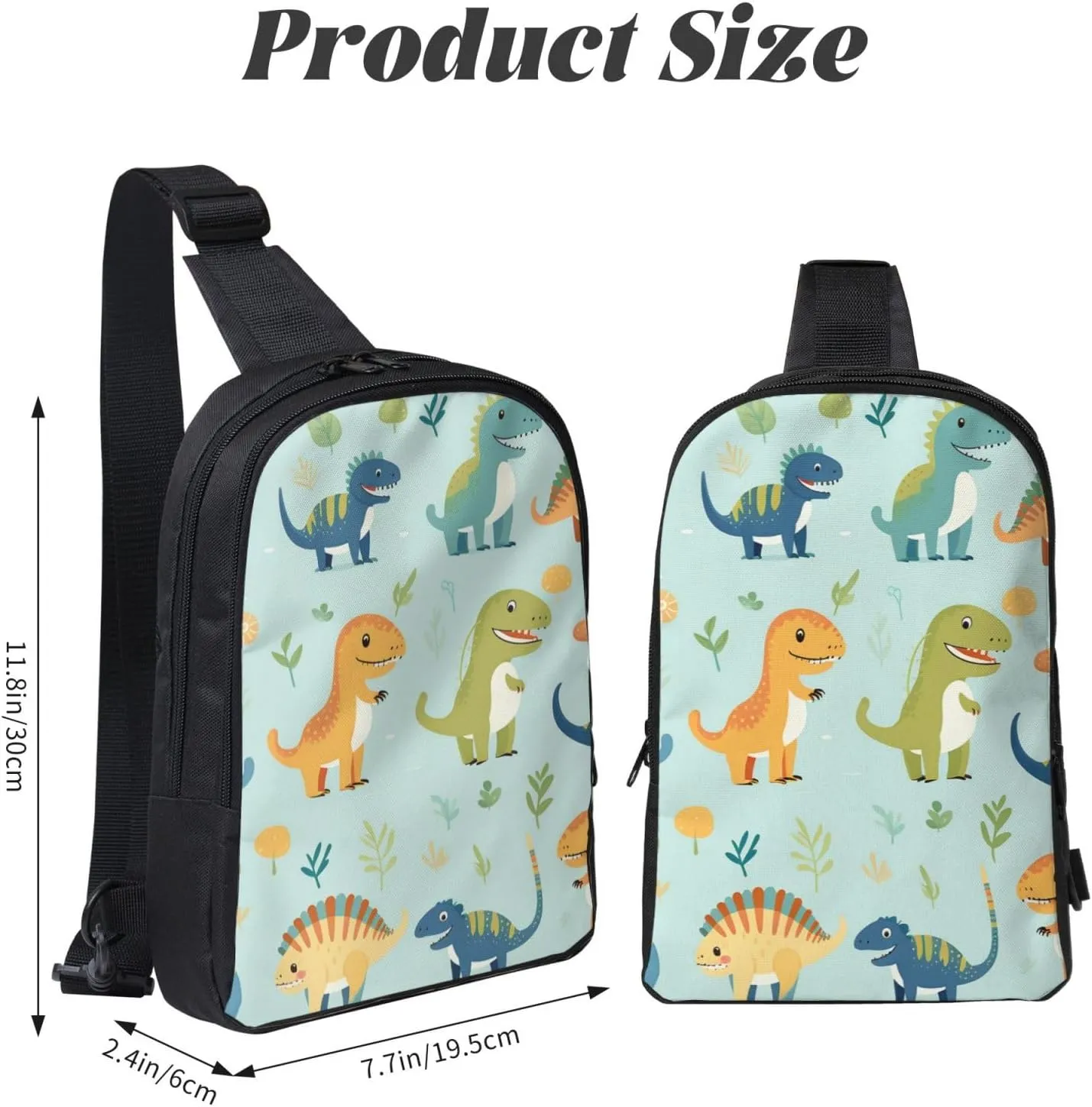 Sling Backpack Crossbody Sling Bag for Men Women Cross Chest Bag Dinosaur Print Shoulder Bag Travel Hiking Daypack