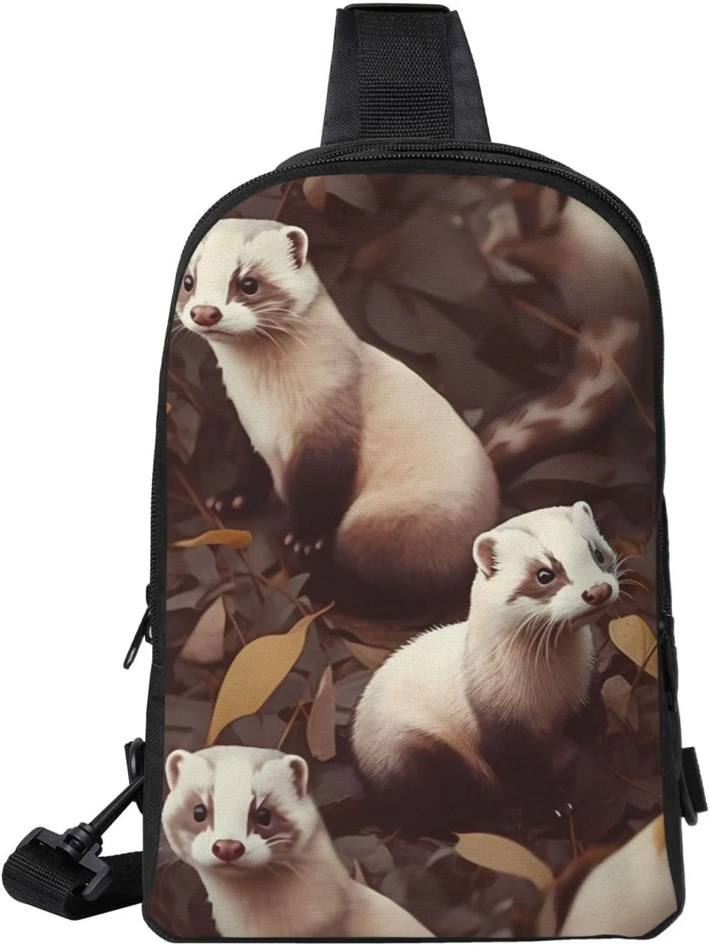 Sling Backpack Crossbody Sling Bag for Men Women Cross Chest Bag Hairy Ferret Shoulder Bag Travel Hiking Daypack