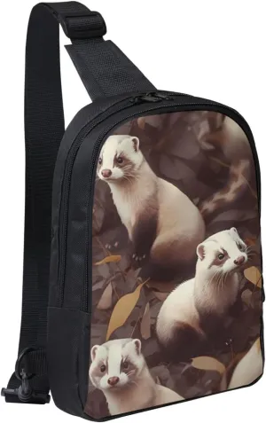 Sling Backpack Crossbody Sling Bag for Men Women Cross Chest Bag Hairy Ferret Shoulder Bag Travel Hiking Daypack