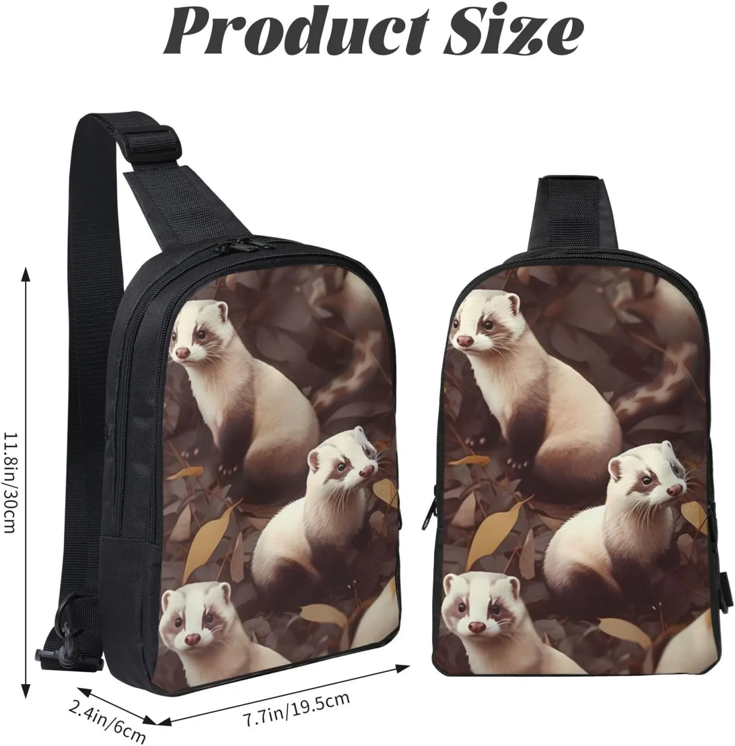 Sling Backpack Crossbody Sling Bag for Men Women Cross Chest Bag Hairy Ferret Shoulder Bag Travel Hiking Daypack