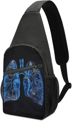 Sling Backpack Crossbody Sling Bag for Men Women Fanny Pack Lungs Under The Light Chest Bag for Hiking Traveling