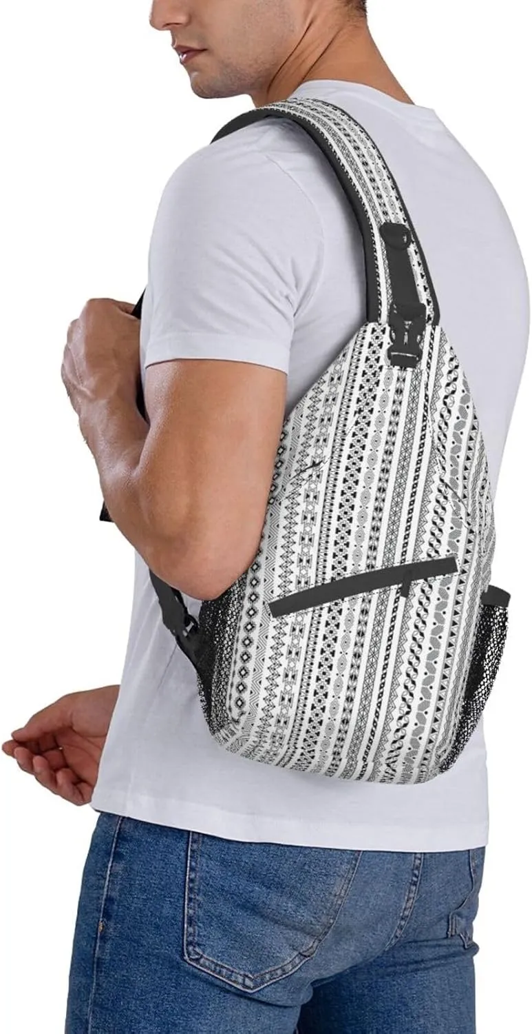 Sling Bag Bones And Dog Claws Print Sling Backpack Crossbody Chest Bag Daypack For Hiking Travel