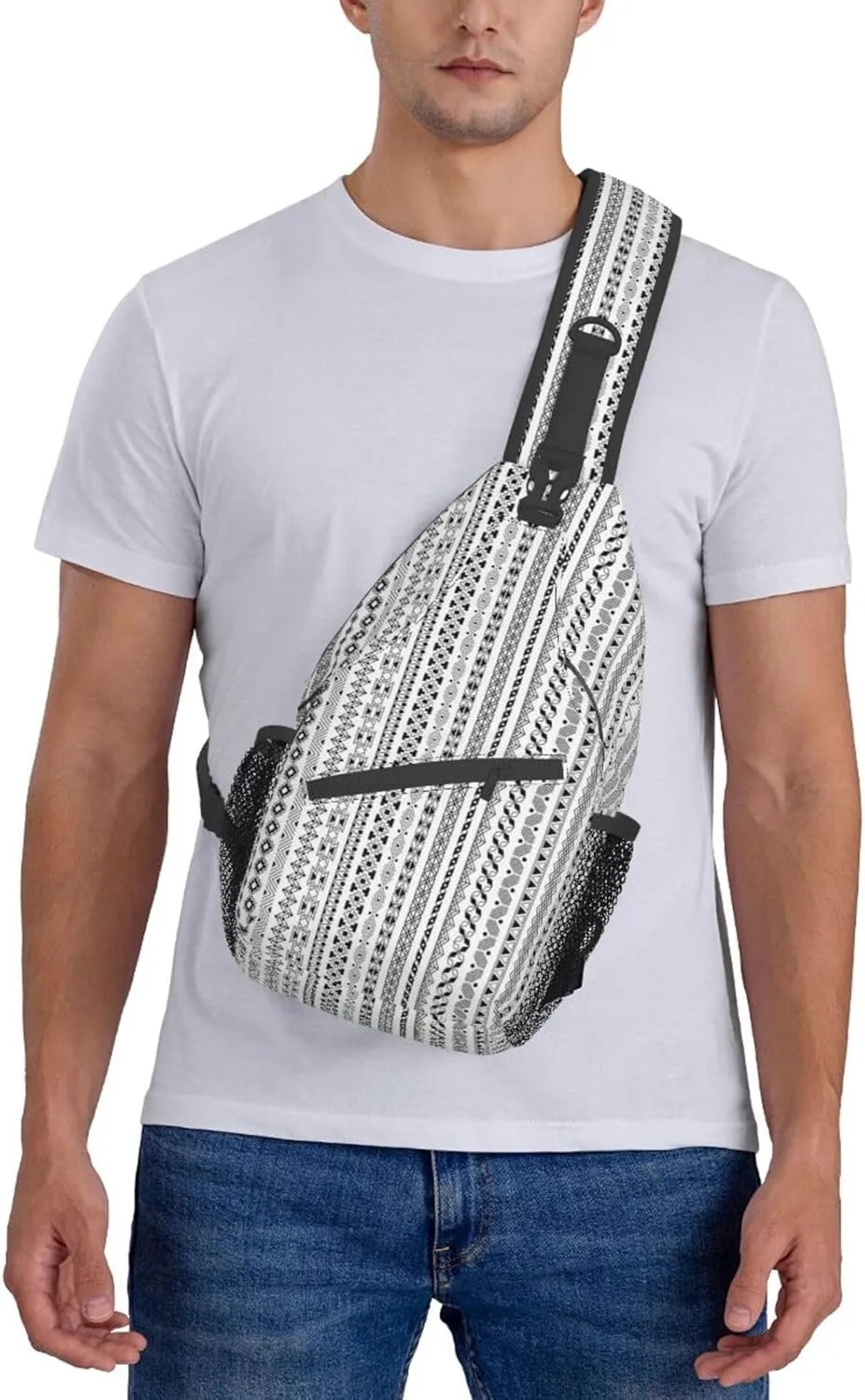 Sling Bag Bones And Dog Claws Print Sling Backpack Crossbody Chest Bag Daypack For Hiking Travel