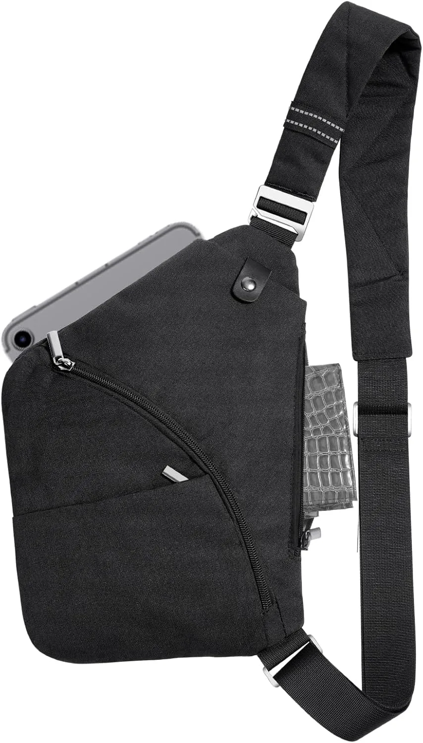 Sling Bag Cross Body Bag, Anti Theft Crossbody Bags for Travel Lightweight Chest Shoulder Bags for Women Men