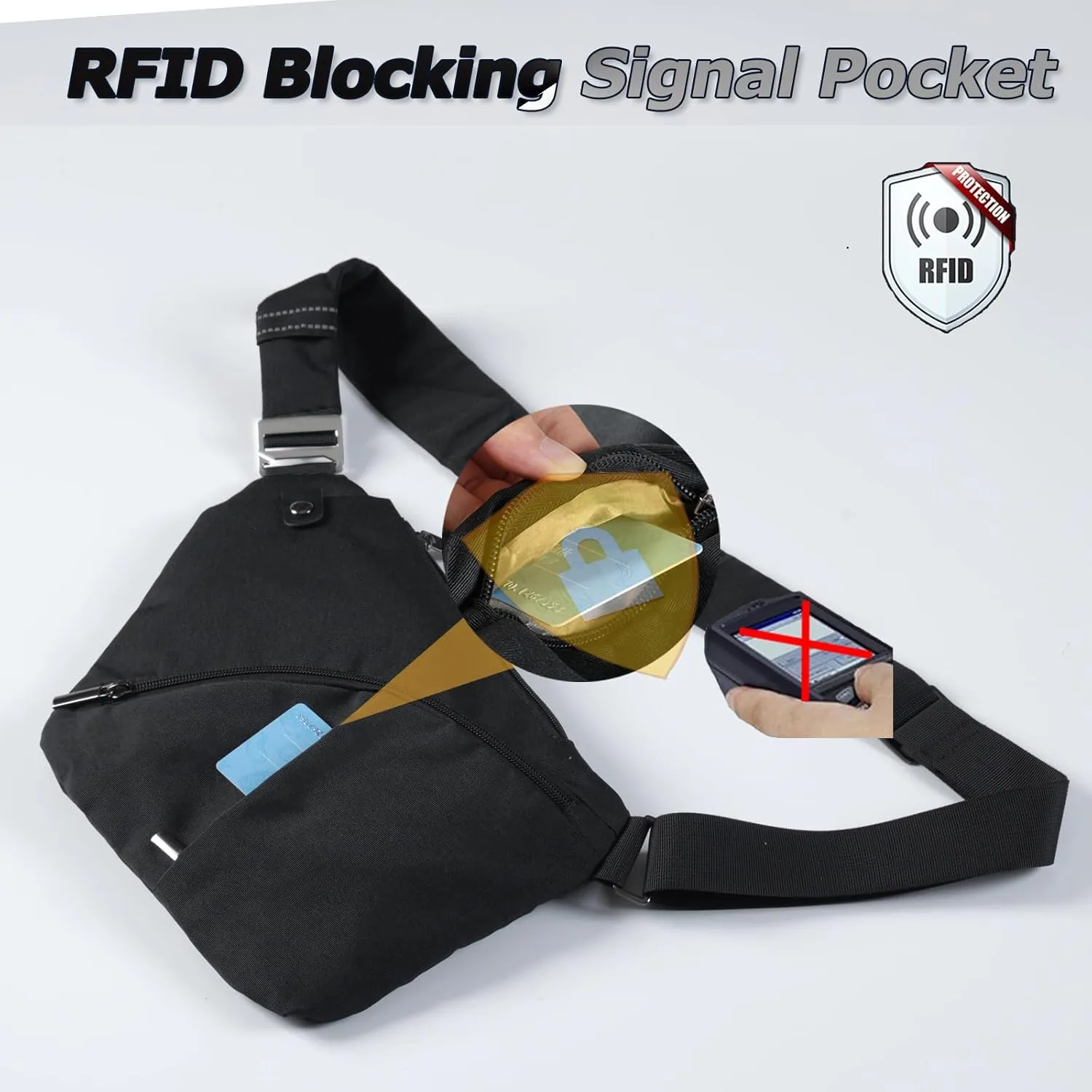 Sling Bag Cross Body Bag, Anti Theft Crossbody Bags for Travel Lightweight Chest Shoulder Bags for Women Men