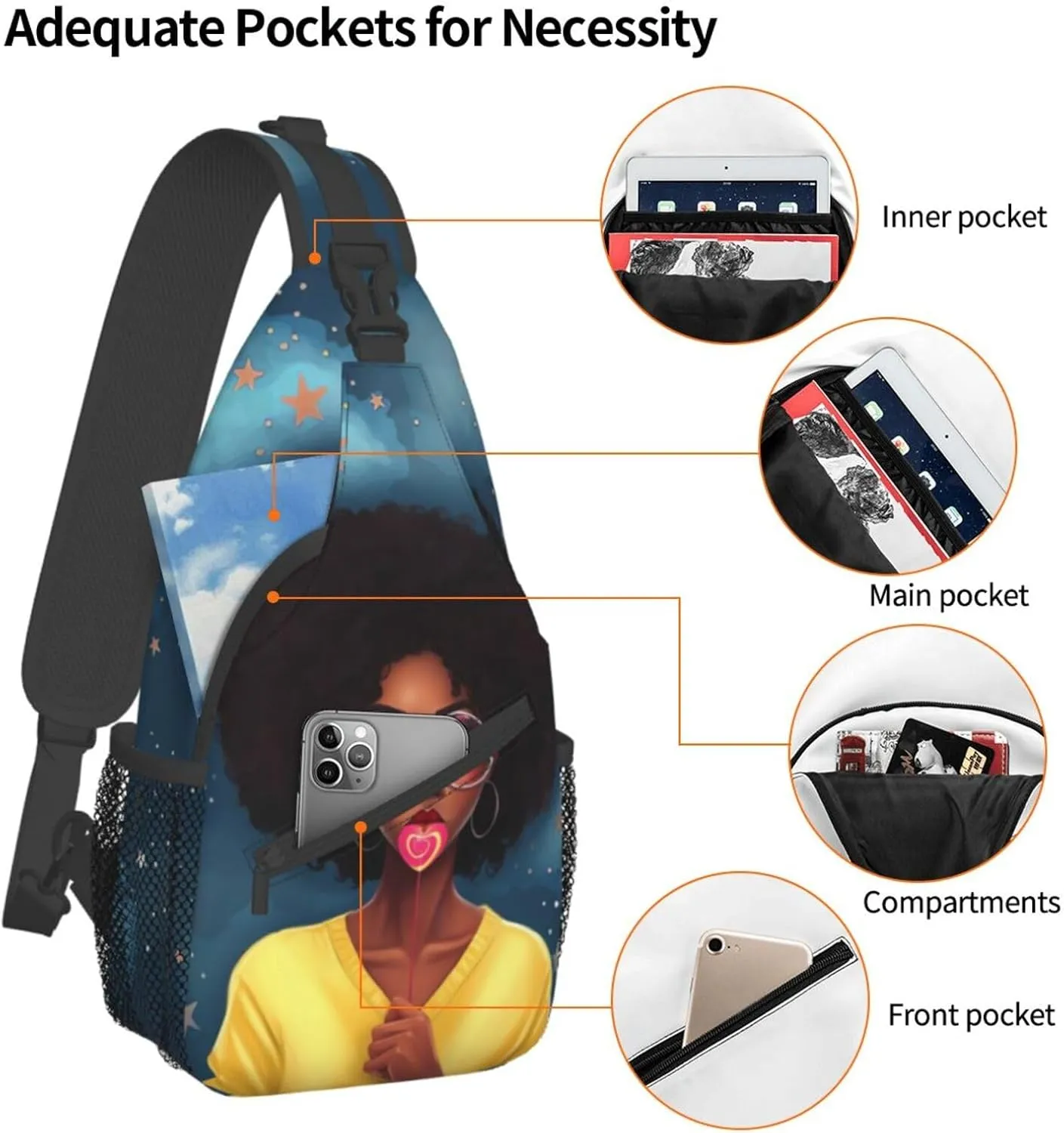 Sling Bag Crossbody Backpack Hiking Travel Daypack Chest Bag Lightweight Shoulder Bag For Women Men Gift