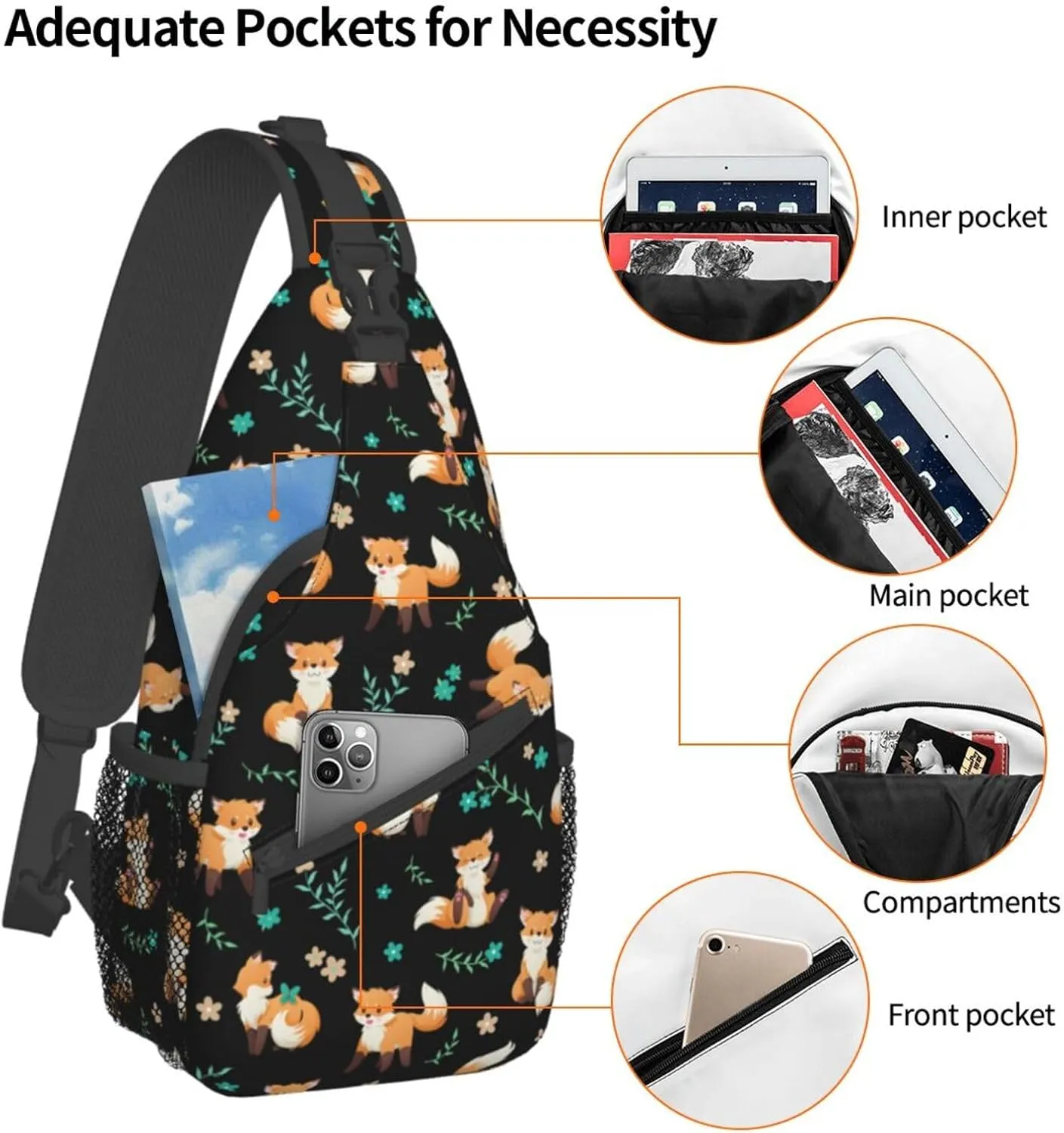 Sling Bag Crossbody Backpack Hiking Travel Daypack Chest Bag Lightweight Shoulder Bag For Women Men