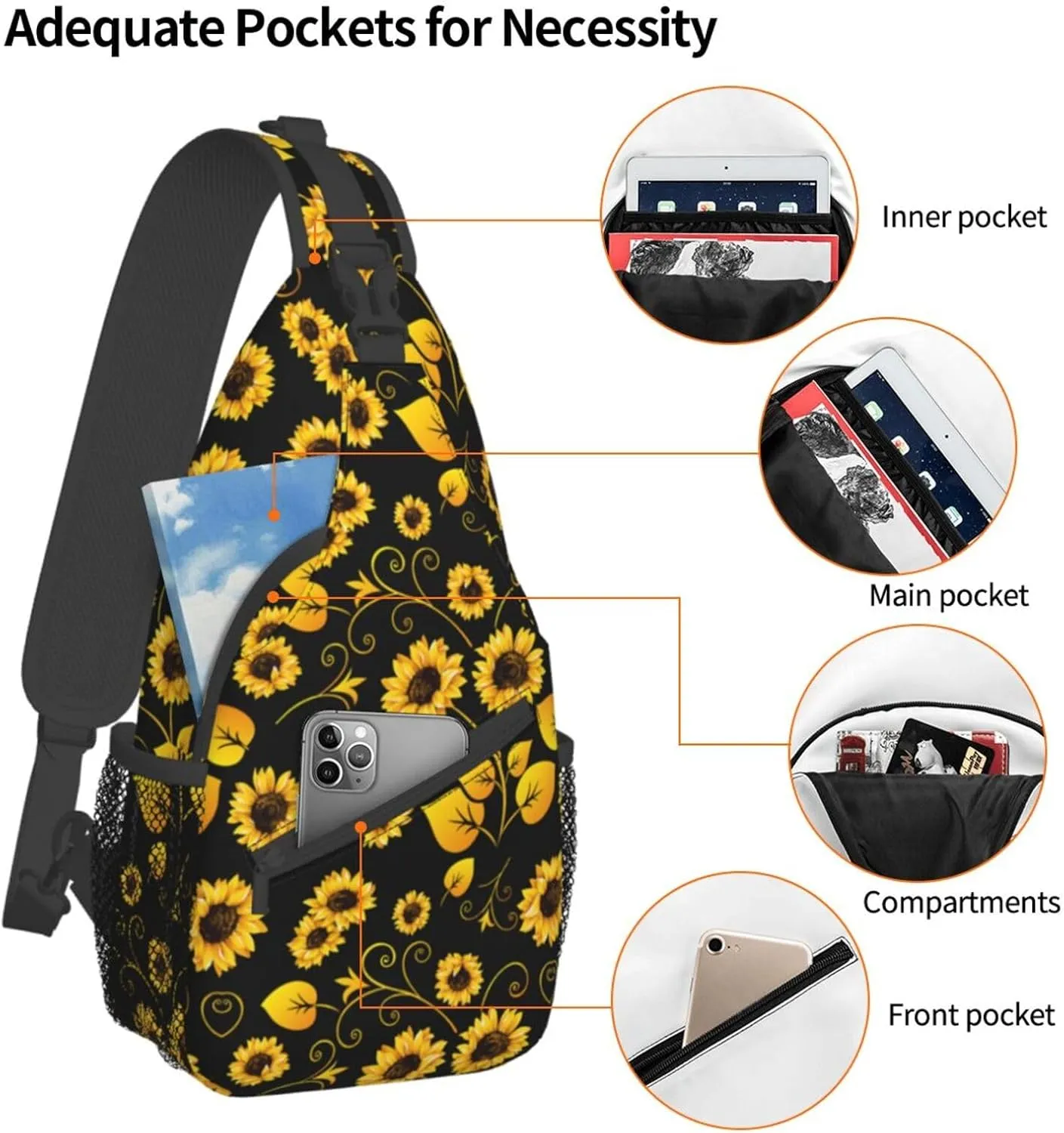 Sling Bag Crossbody Backpack Hiking Travel Daypack Chest Bag Lightweight Shoulder Bag For Women Men