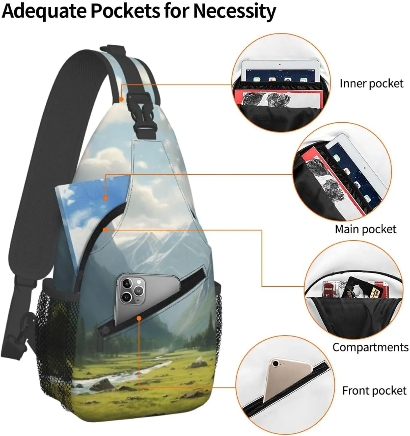 Sling Bag Crossbody Sling Backpack for Men Women Valley Cross Chest Bag Travel Hiking Daypack