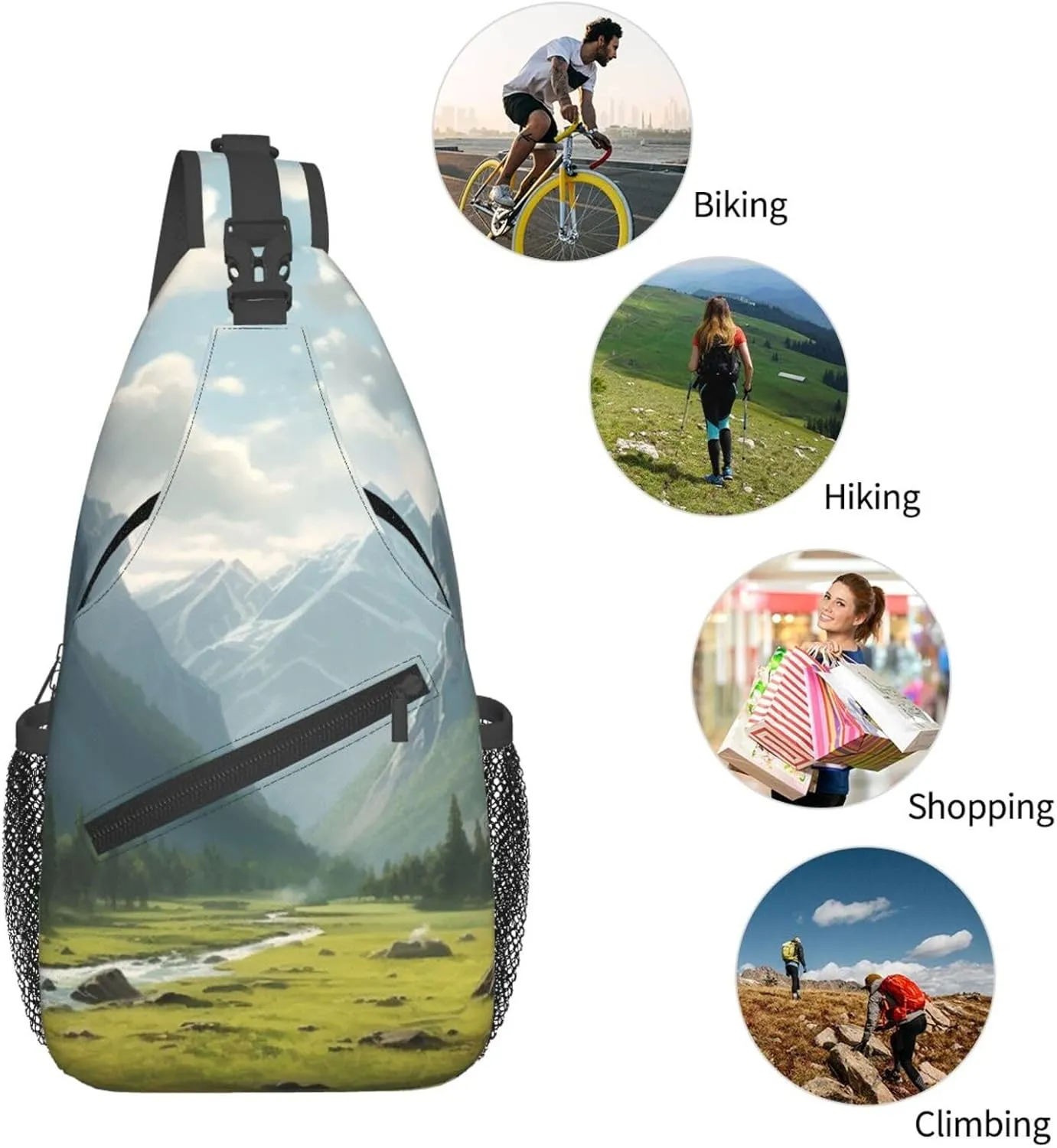 Sling Bag Crossbody Sling Backpack for Men Women Valley Cross Chest Bag Travel Hiking Daypack