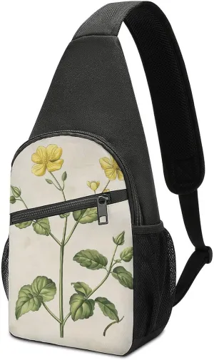 Sling Bag for Men Crossbody Bags for Women Fanny Packs With Leaves And Stems Chest Bag for Work Travel