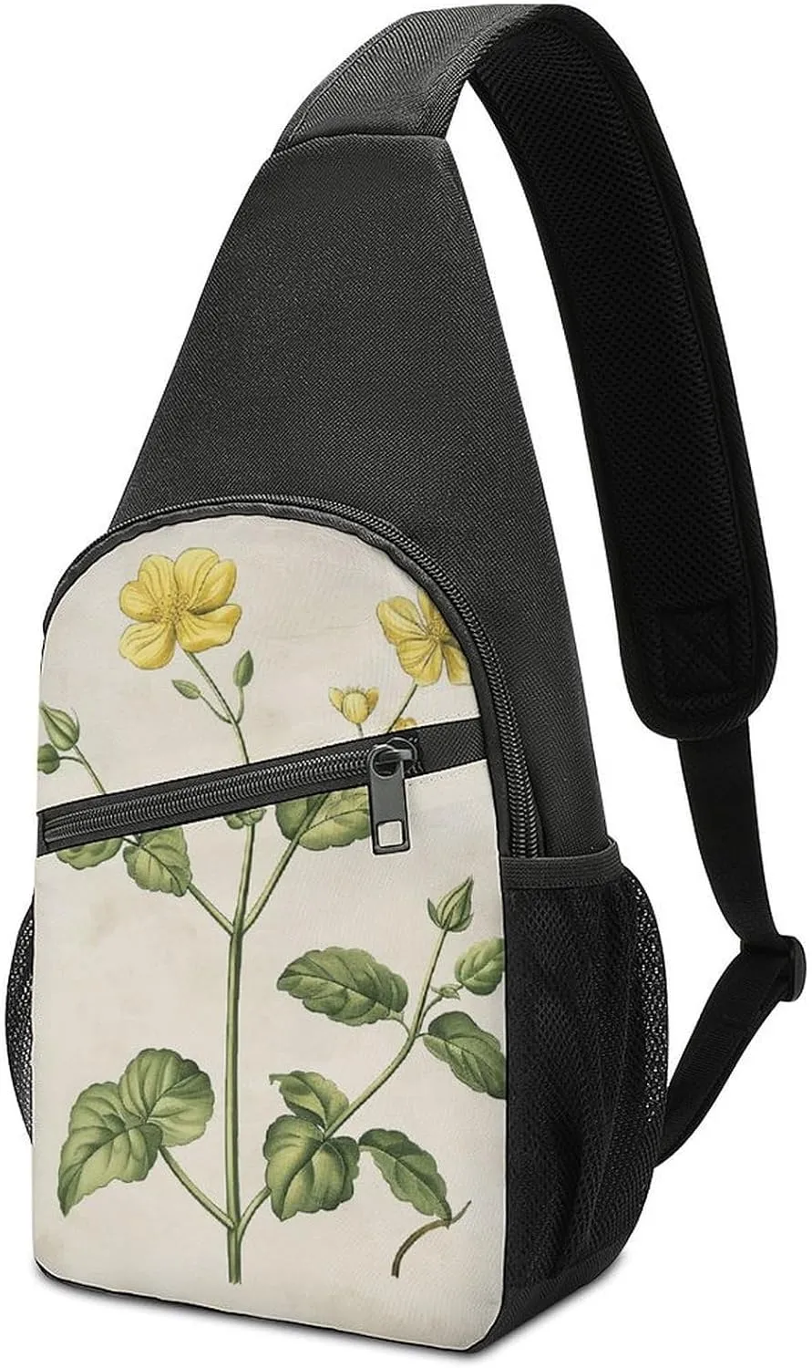 Sling Bag for Men Crossbody Bags for Women Fanny Packs With Leaves And Stems Chest Bag for Work Travel