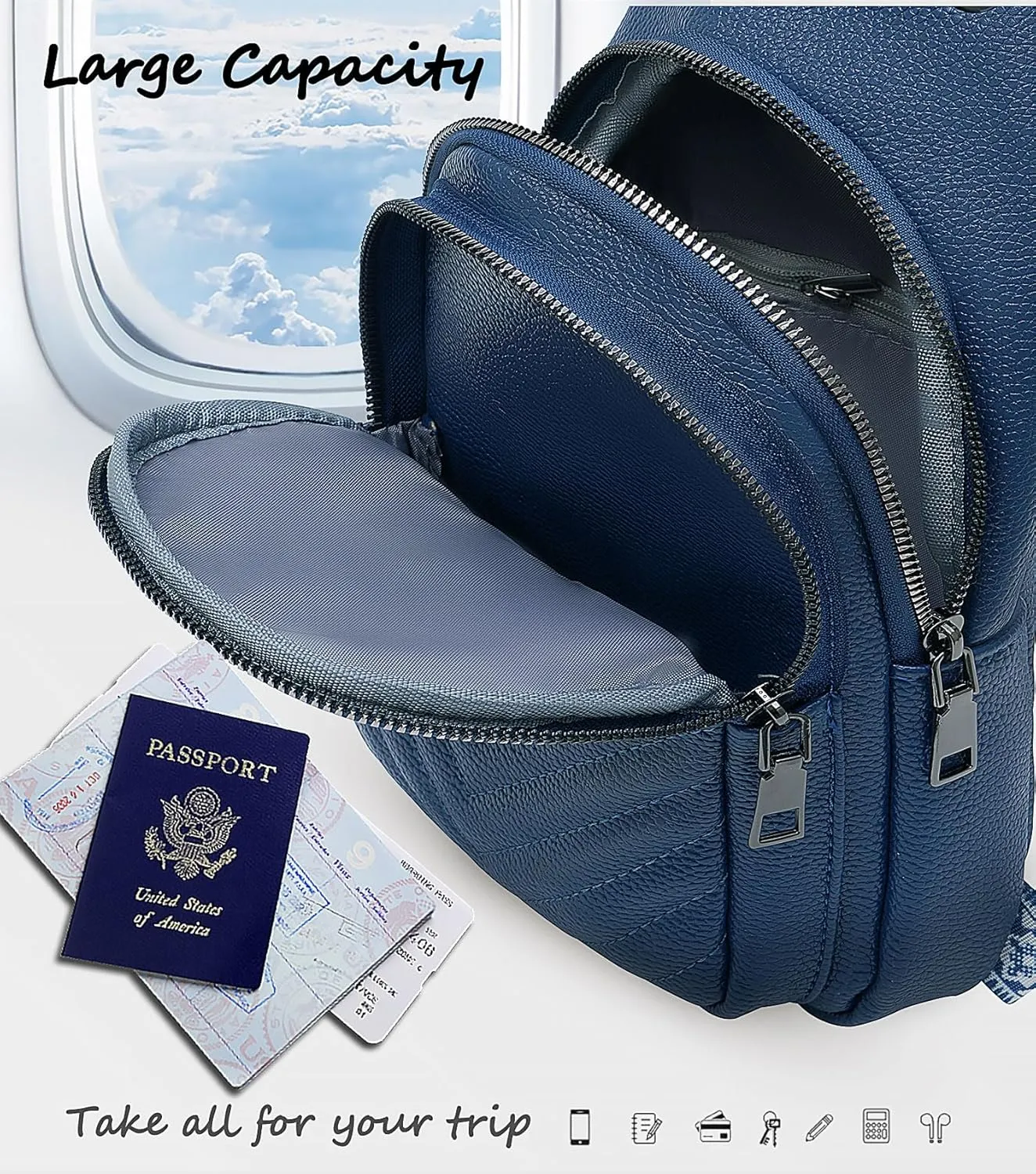 Sling Bag for Women, Leather Crossbody Bag Sling Bag Crossbody Backpack for Travel Sports Running Hiking for Man Woman