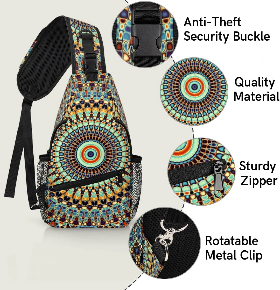 Sling Bag for Women Men Chest Shoulder Backpack Multipurpose Crossbody Bag Lightweight Travel Hiking Daypack