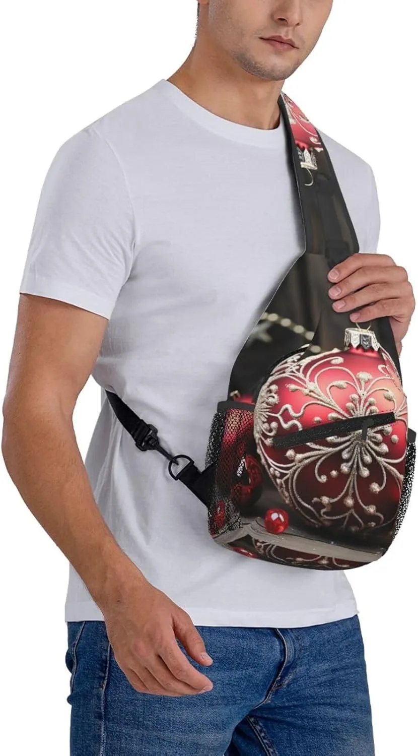 Sling Bag for Women Men Crossbody Bag Sling Backpack Christmas ornament Cross Body Bag Adjustable Chest Bag