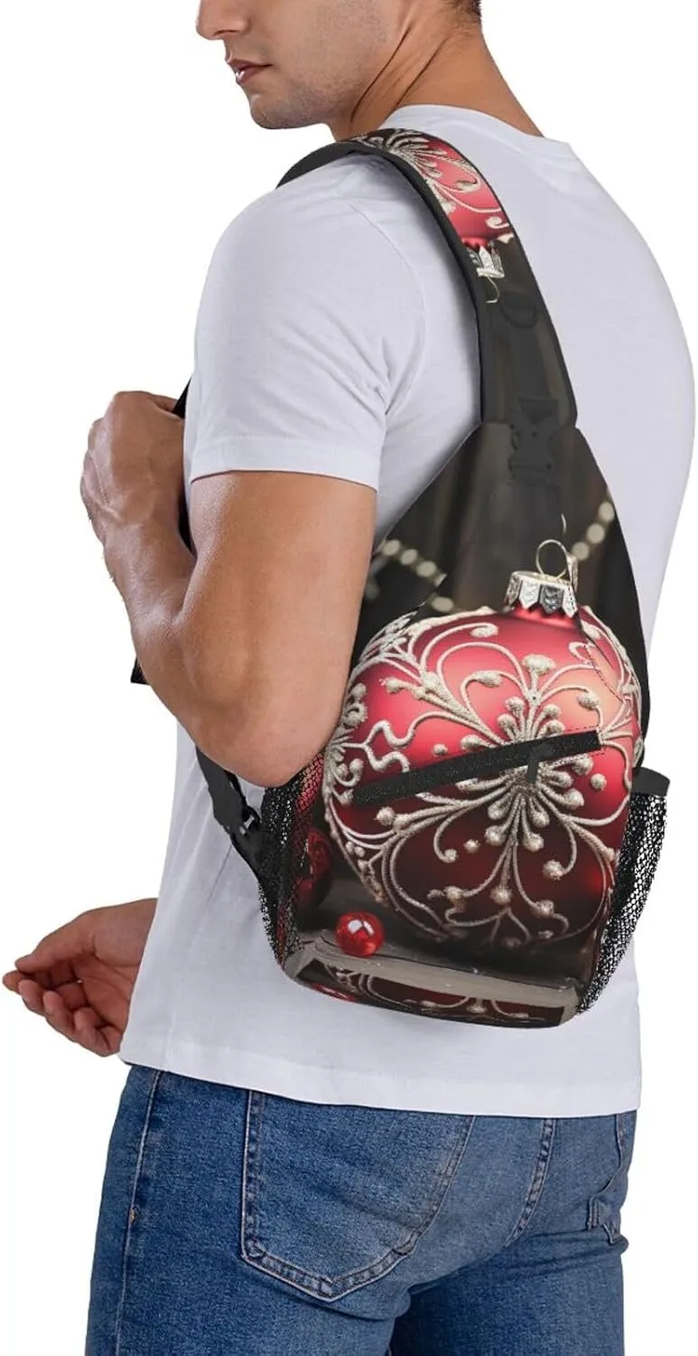 Sling Bag for Women Men Crossbody Bag Sling Backpack Christmas ornament Cross Body Bag Adjustable Chest Bag