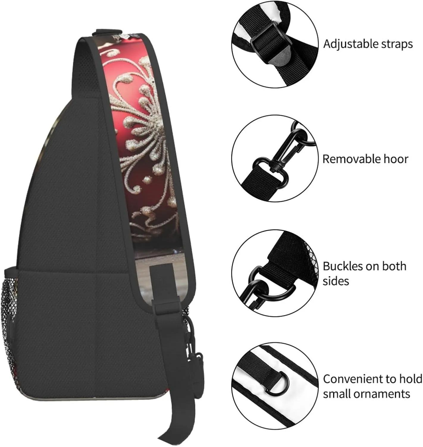 Sling Bag for Women Men Crossbody Bag Sling Backpack Christmas ornament Cross Body Bag Adjustable Chest Bag