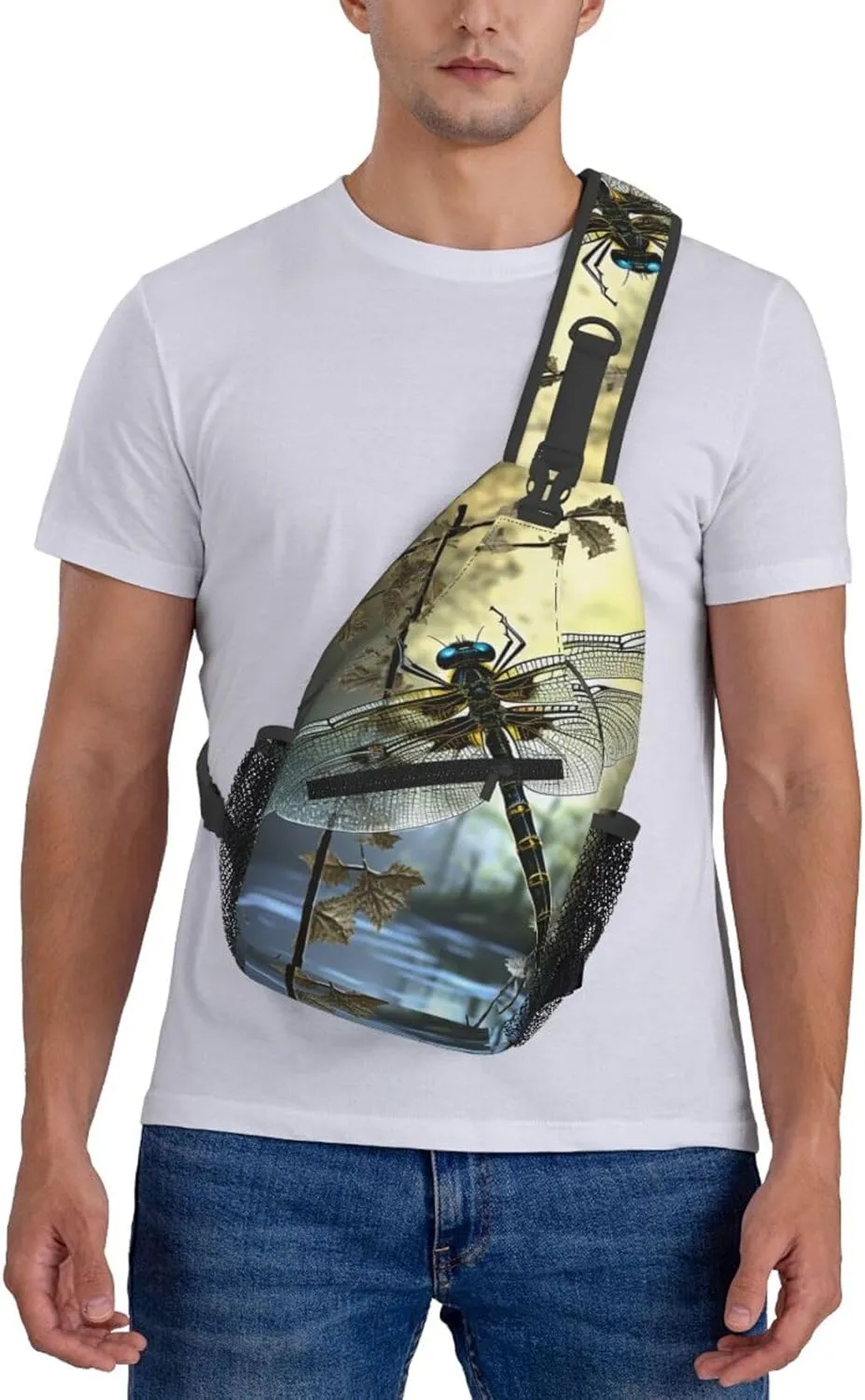 Sling Bag for Women Men Crossbody Bag Sling Backpack Dragonflies Cross Body Bag Adjustable Chest Bag
