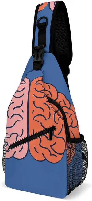 Sling Bag for Women Men Left And Right Brain Crossbody Bag Hiking Chest Bag Crossbody Fanny Pack Fashion Waist Packs Casual Daypack Backpacks Shoulder Bag for Travel