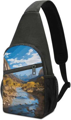 Sling Bag for Women Men Zion National Park Chest Bag Fashion Sling Backpack Casual Crossbody Bags for Travel