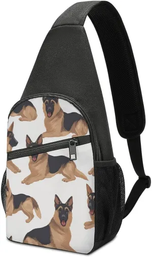 Sling Bag German Shepherd Crossbody Bag Sling Backpack Chest Bag Casual Daypack for Travel Hiking