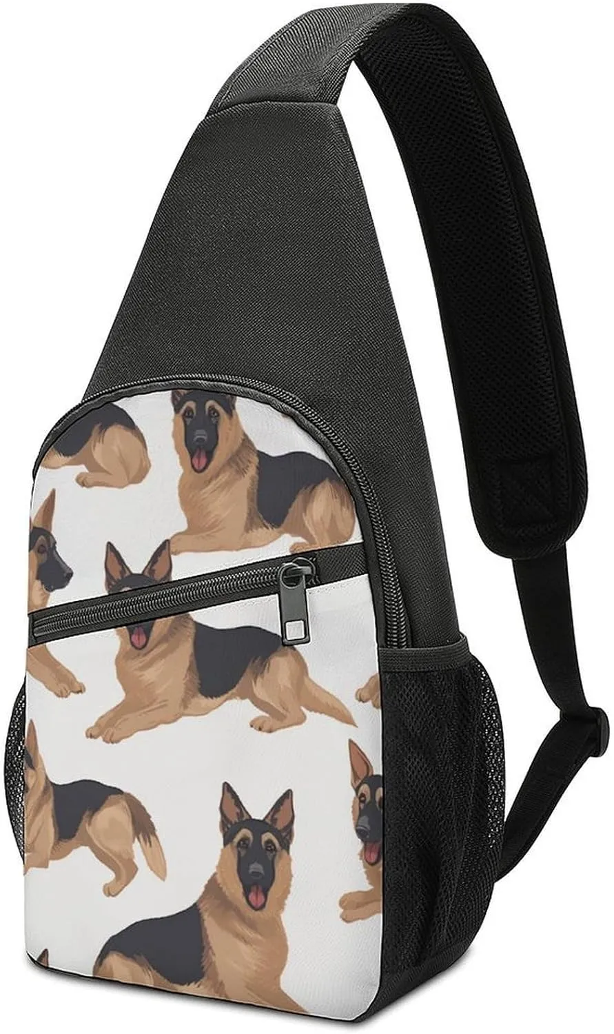 Sling Bag German Shepherd Crossbody Bag Sling Backpack Chest Bag Casual Daypack for Travel Hiking