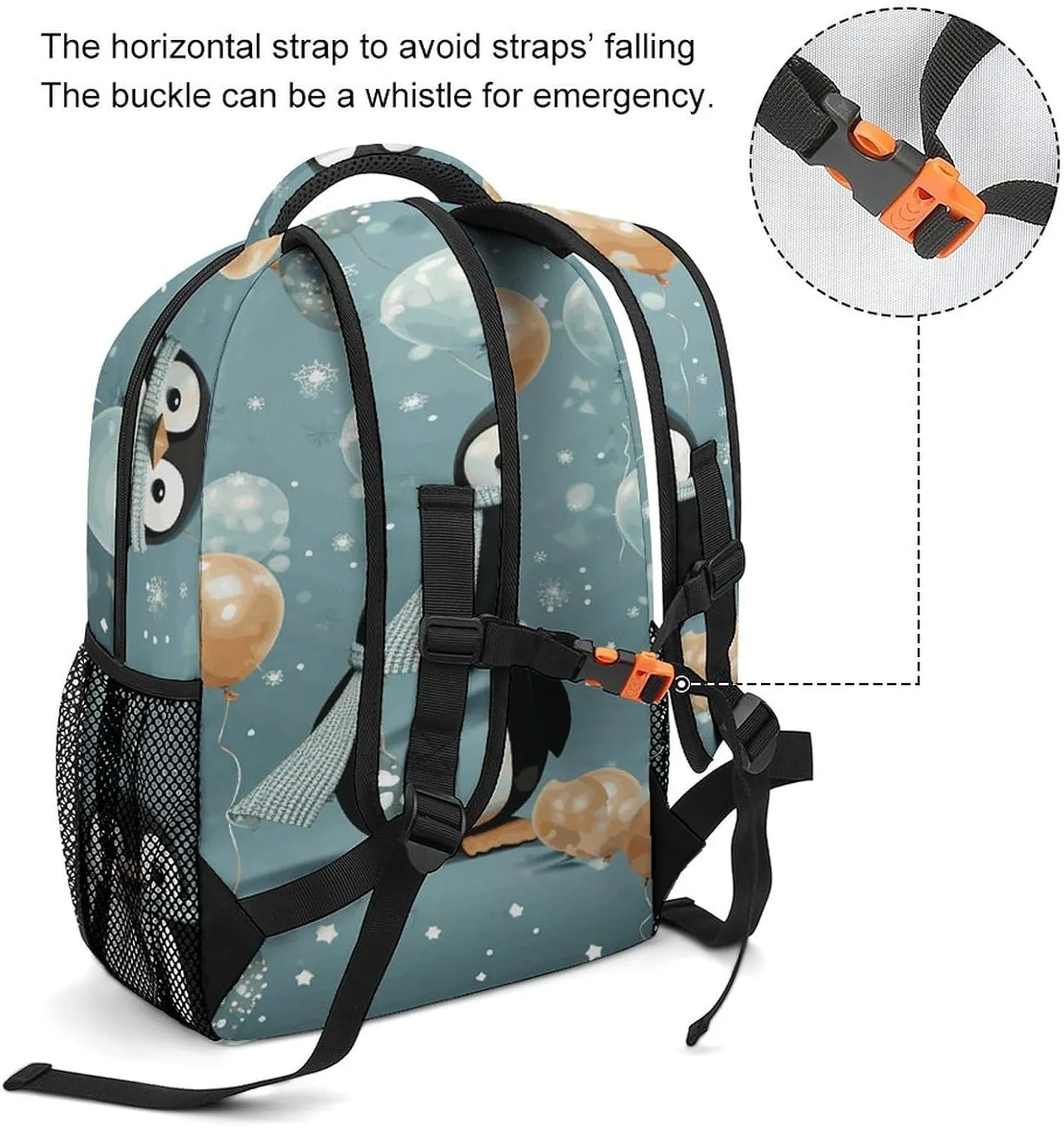 Small Backpacks Personalized Balloon Snowflake Printing Travel Bag Lightweight Travel Backpack For Women Men