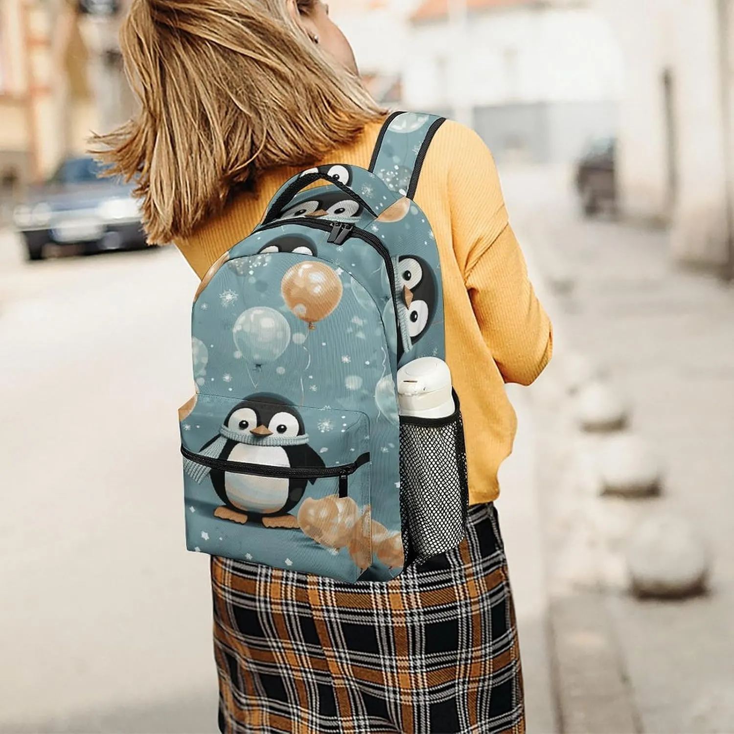Small Backpacks Personalized Balloon Snowflake Printing Travel Bag Lightweight Travel Backpack For Women Men